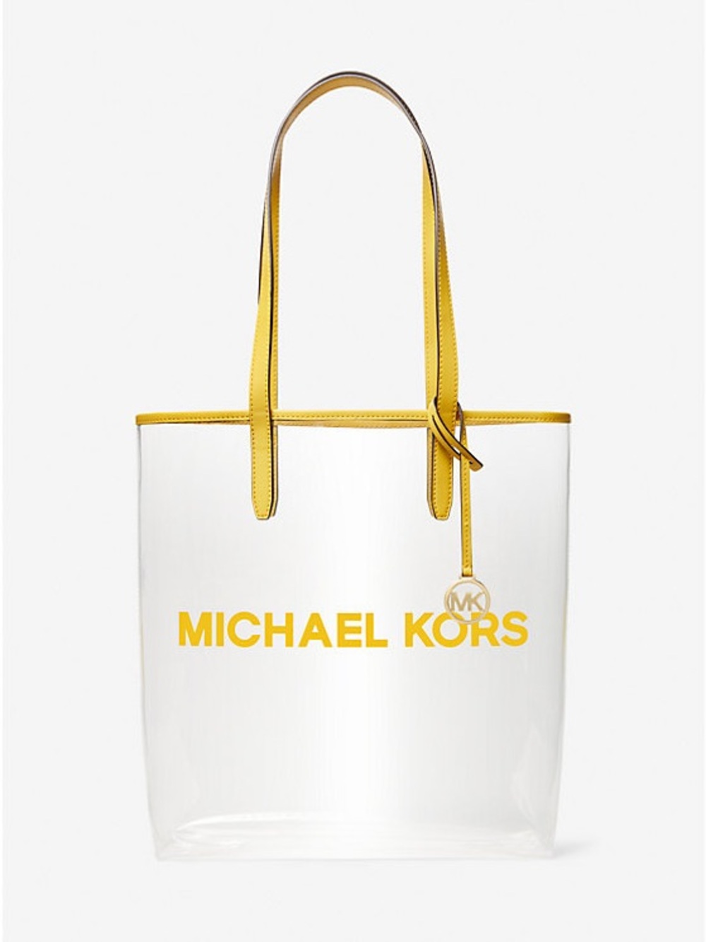 Michael Kors Clear Tote with Yellow Trim and Logo